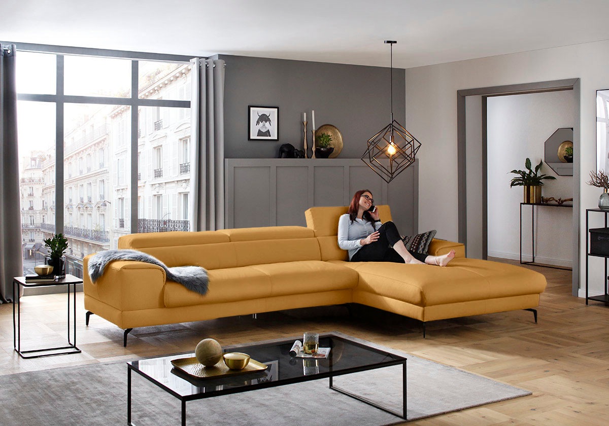 W.SCHILLIG Ecksofa "piedroo, Designsofa mit tollem Sitzkomfort, bequem, L-F günstig online kaufen