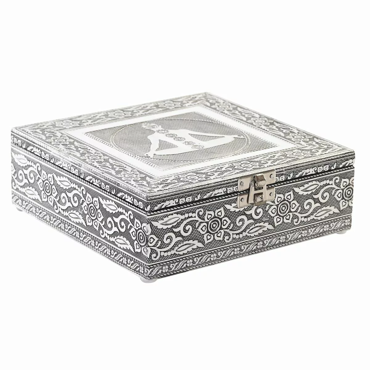 Box-schmuckkästchen Dkd Home Decor Silberfarben Holz Aluminium Grün (18 X 1 günstig online kaufen