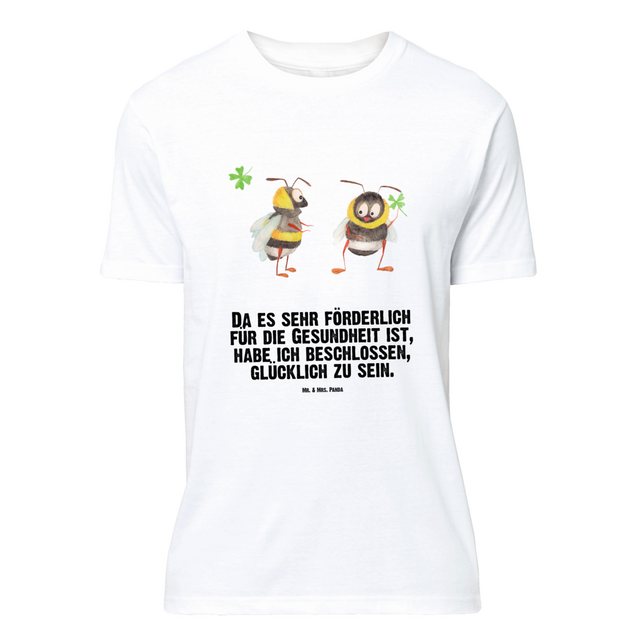 Mr. & Mrs. Panda T-Shirt Hummeln mit Kleeblatt - Weiß - Geschenk, lustige S günstig online kaufen