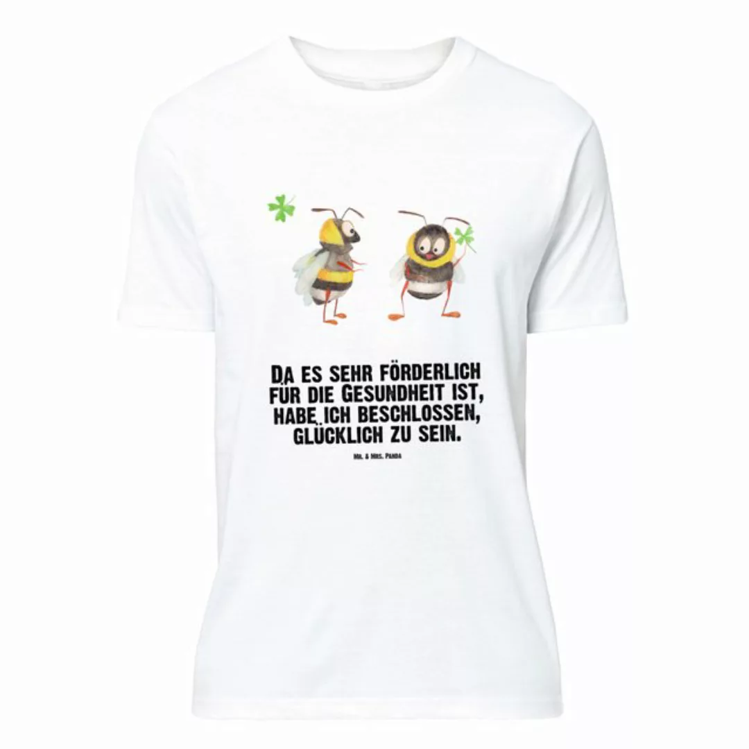 Mr. & Mrs. Panda T-Shirt Hummeln mit Kleeblatt - Weiß - Geschenk, lustige S günstig online kaufen