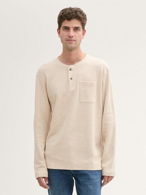 TOM TAILOR Langarmshirt Henley Langarmshirt mit Struktur günstig online kaufen