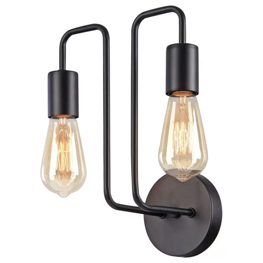 Wandleuchte Gilbert 2xE27 dimmbar in Schwarz günstig online kaufen