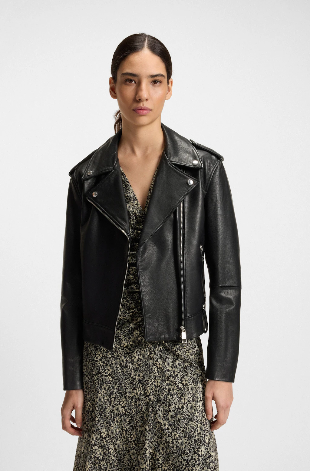 BOSS ORANGE Lederjacke "Sandy Premium Damenmode", mit genarbter Struktur günstig online kaufen