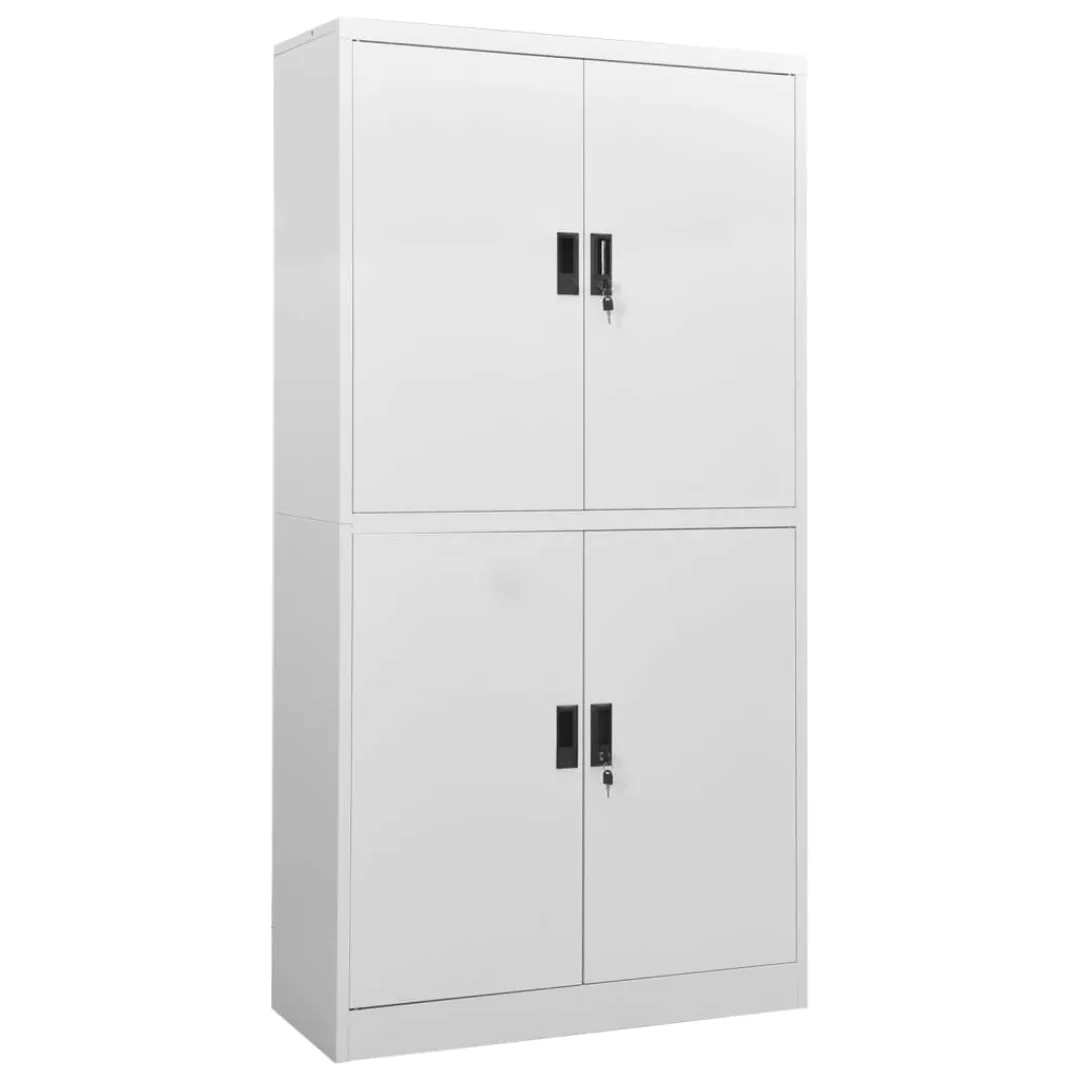 Büroschrank Hellgrau 90x40x180 Cm Stahl günstig online kaufen