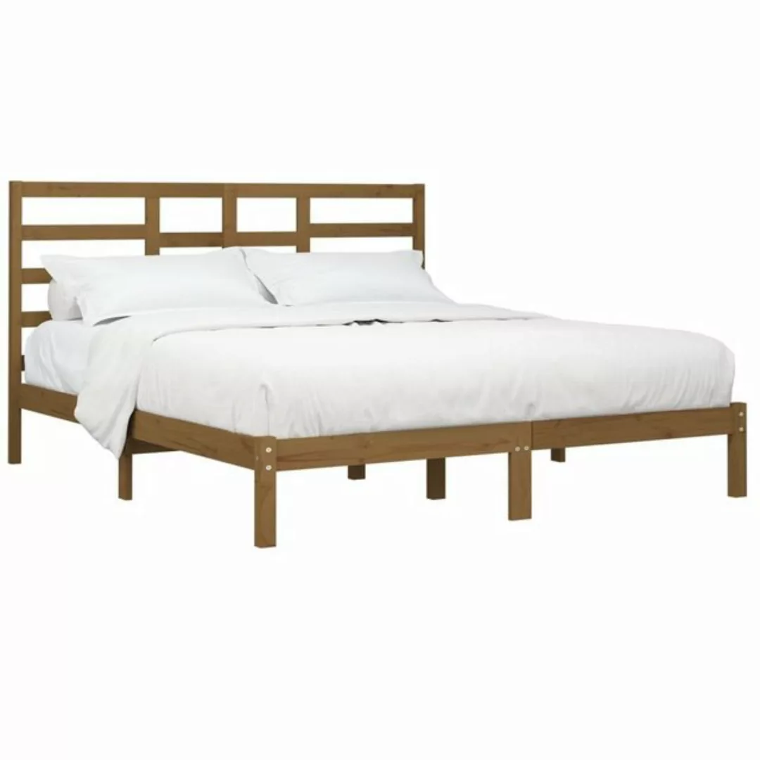 vidaXL Bettgestell Massivholzbett Honigbraun 200x200 cm Bett Holz Bettgeste günstig online kaufen