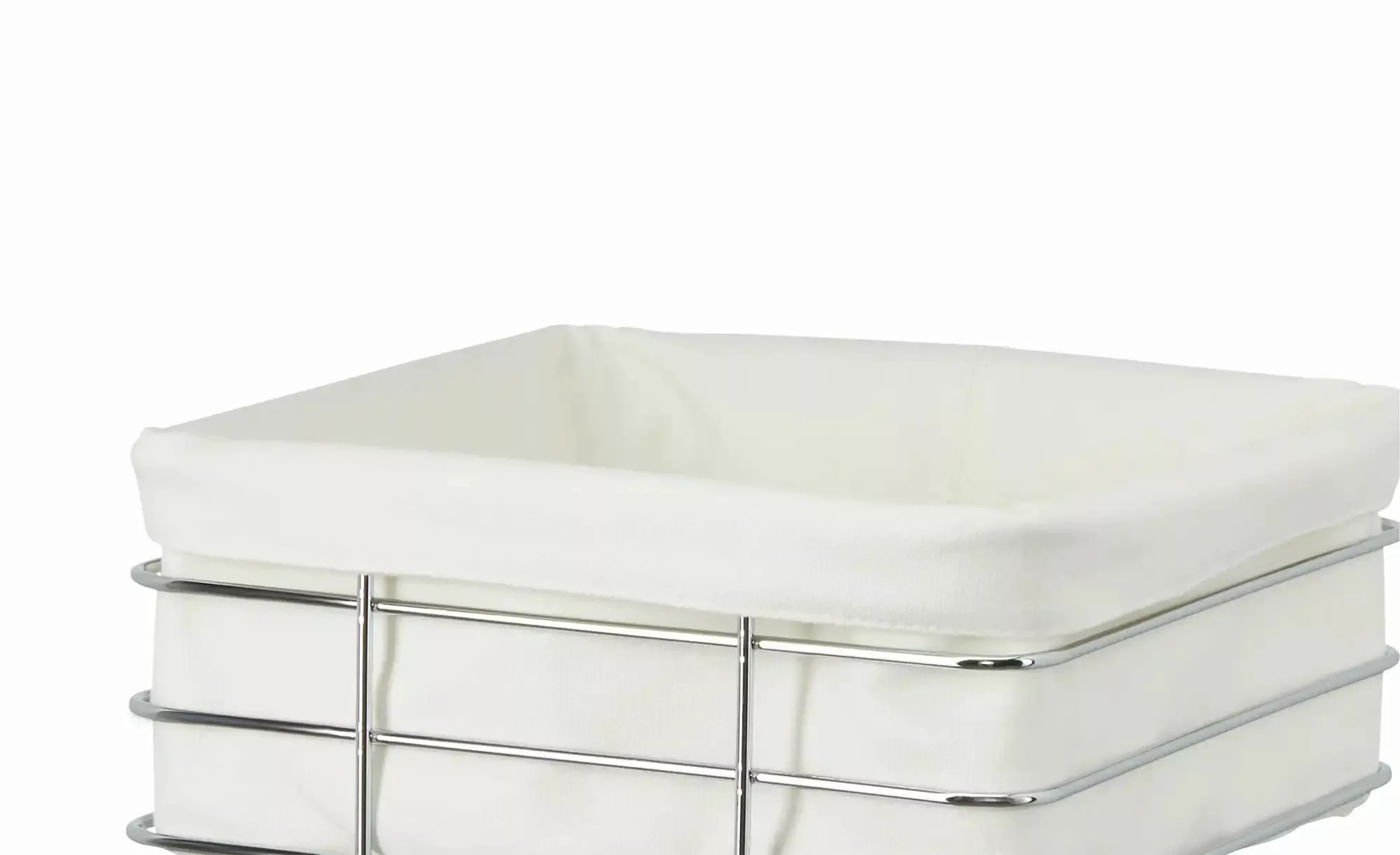 KHG Brotkorb    ¦ weiß ¦ Edelstahl,Textil ¦ Maße (cm): B: 23 H: 21,5 T: 11. günstig online kaufen