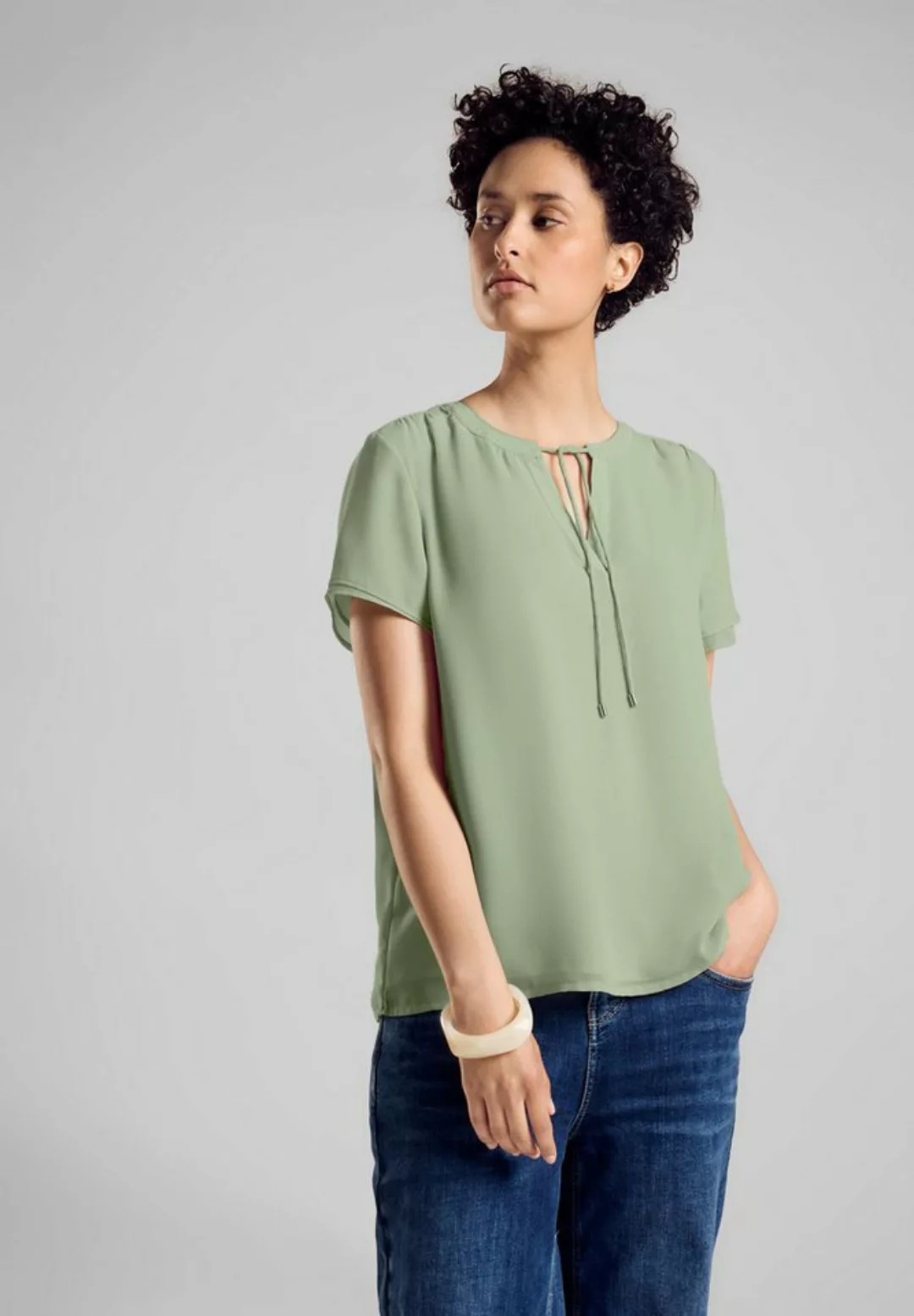 STREET ONE Chiffonbluse in Unifarbe günstig online kaufen