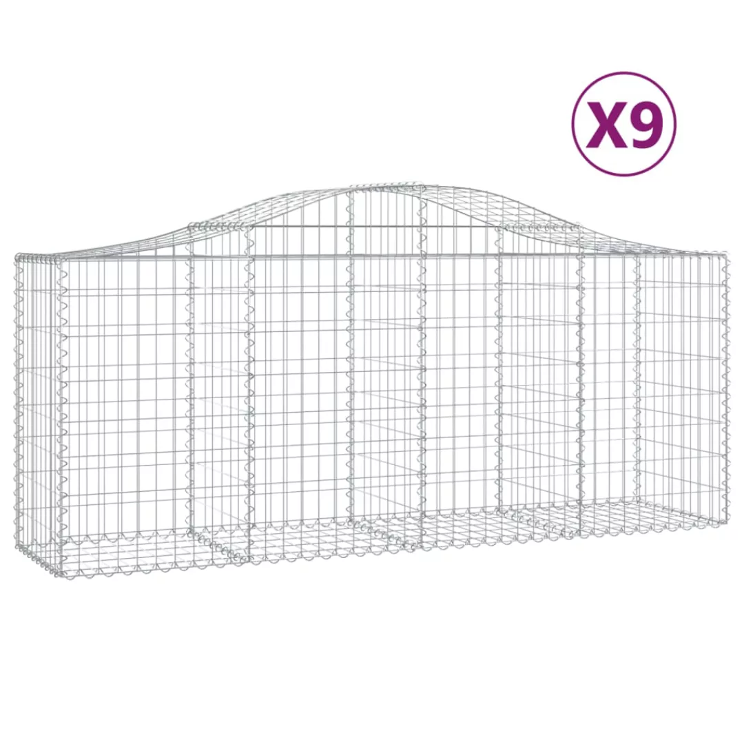 Vidaxl Gabionen Mit Hochbogen 9 Stk. 200x50x80/100 Cm Verzinktes Eisen günstig online kaufen