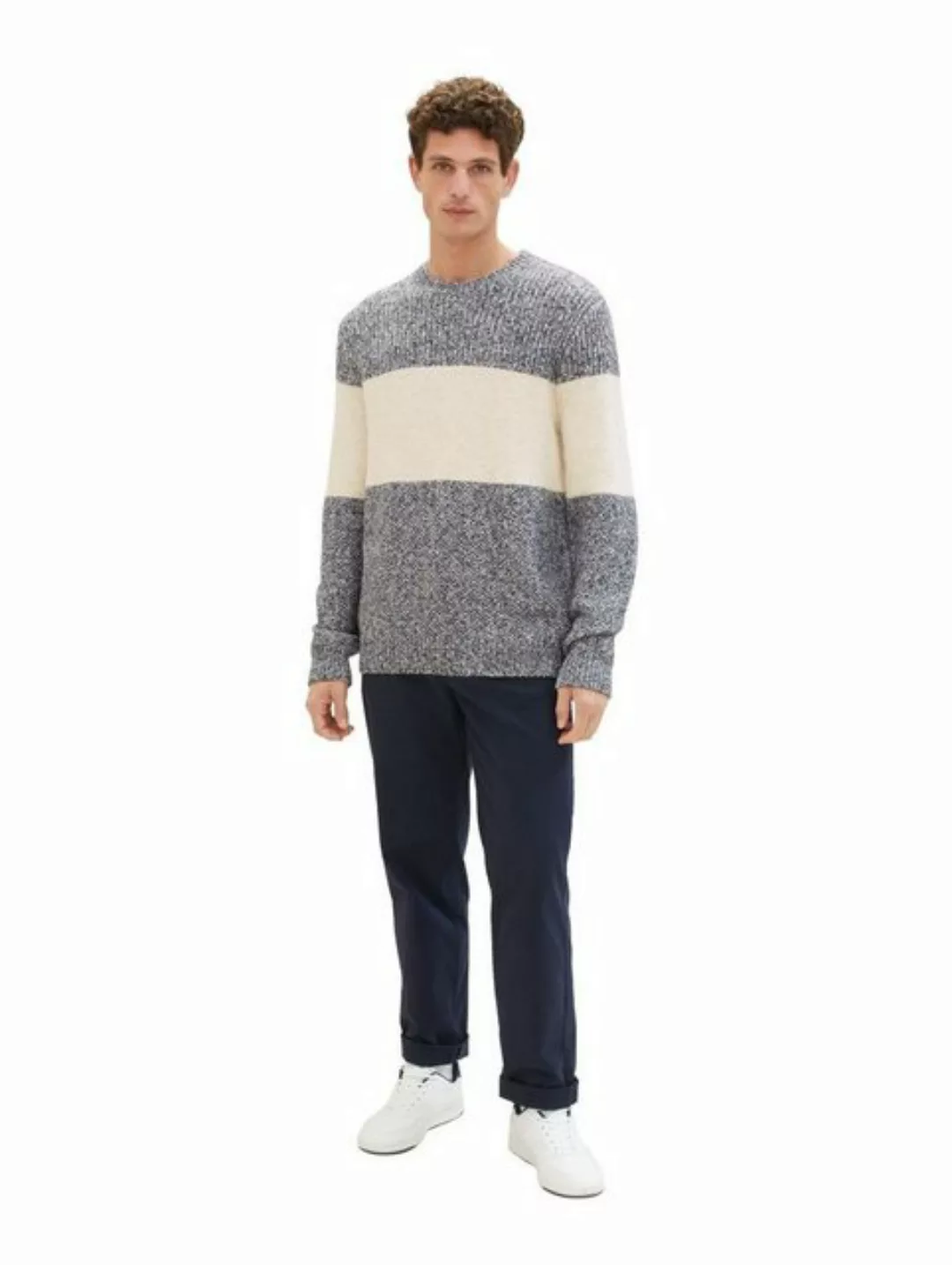 Tom Tailor Herren Rundhals Pullover STRUCTURED KNIT - Regular Fit günstig online kaufen