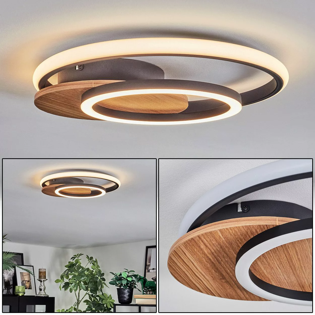 hofstein Deckenleuchte Deckenlampe aus Metall/Kunststoff in günstig online kaufen