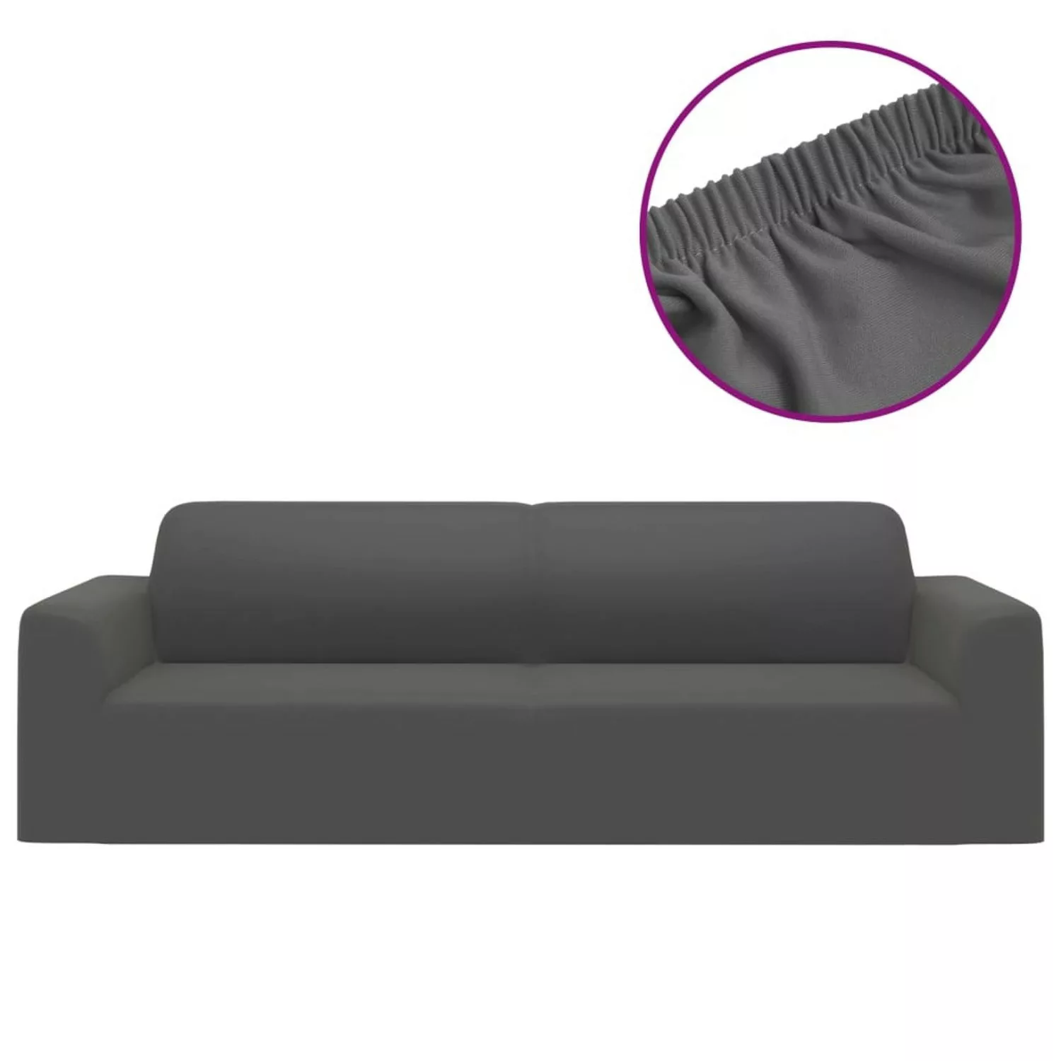 vidaXL Stretch Sofahusse 3-Sitzer Anthrazit Polyester-Jersey günstig online kaufen