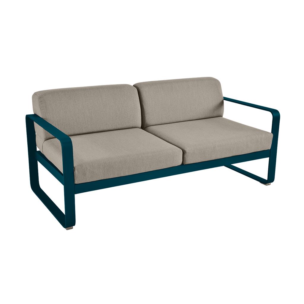 Bellevie Lounge-Sofa 2-Sitzer 21 Acapulcoblau B8 Taupegrau günstig online kaufen