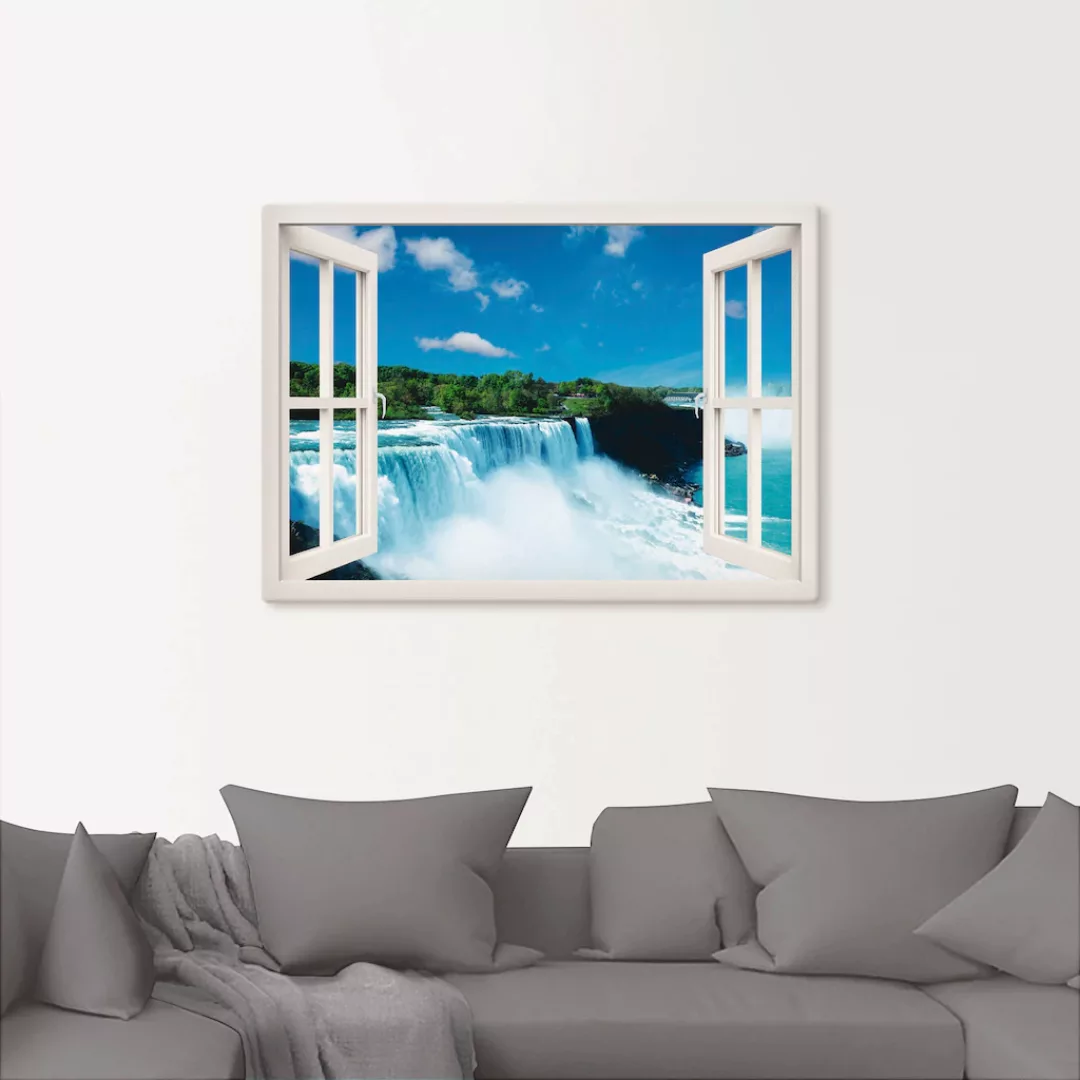 Artland Leinwandbild »Fensterblick - Niagara, weiß«, Fensterblick, (1 St.), günstig online kaufen