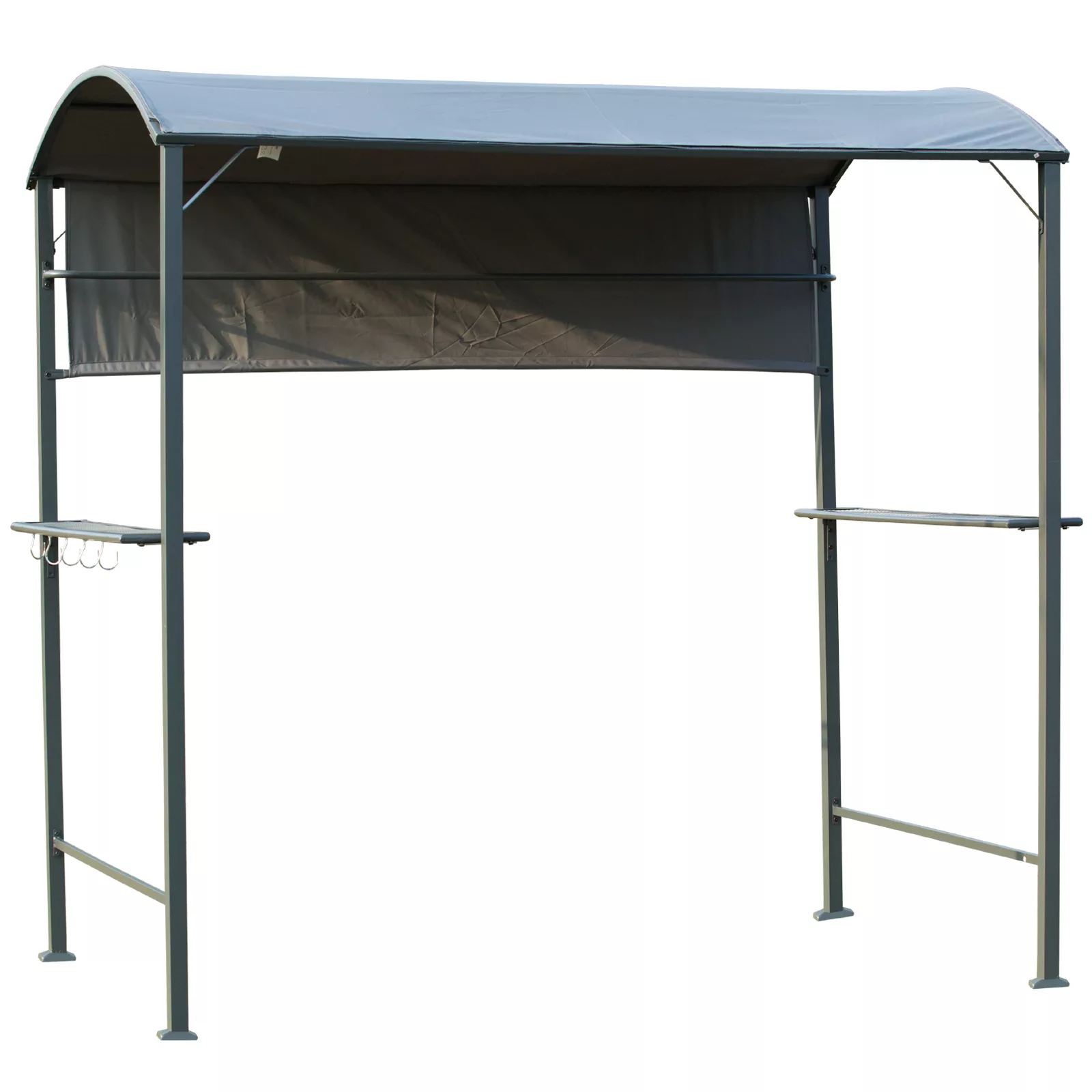 Outsunny Grillpavillon Flammschutzdach BBQ-Pavillon 2 Ablagen Polyester Sch günstig online kaufen