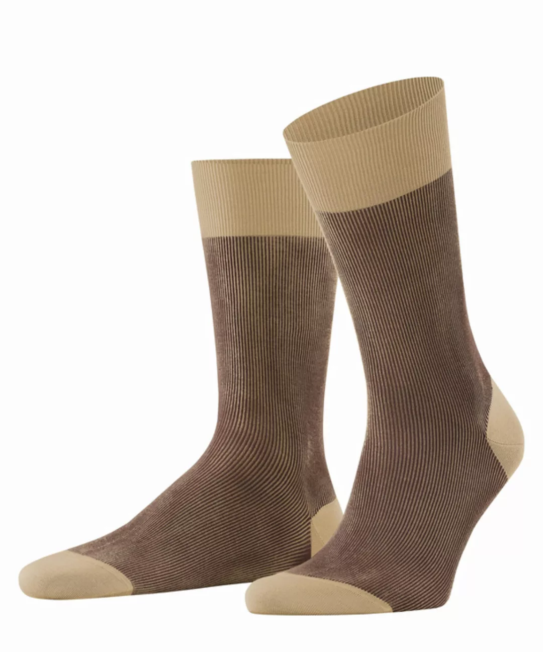 FALKE Fine Shadow Herren Socken, 43-44, Beige, Rippe, Baumwolle, 13141-4066 günstig online kaufen