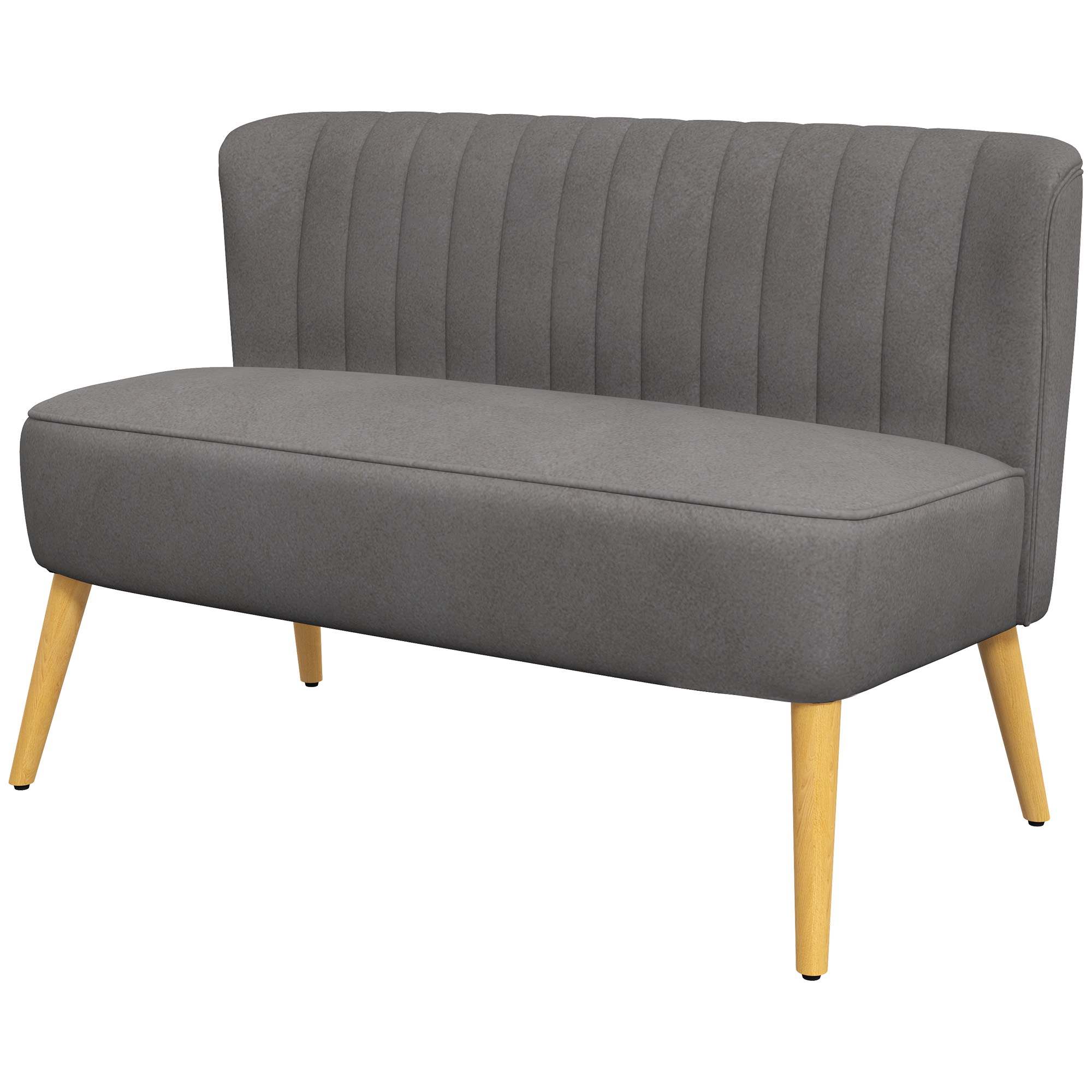 HOMCOM 2-Sitzer Sofa  Zweisitzer Loveseat mit Leinenoptik, Doppelsofa, Holz günstig online kaufen