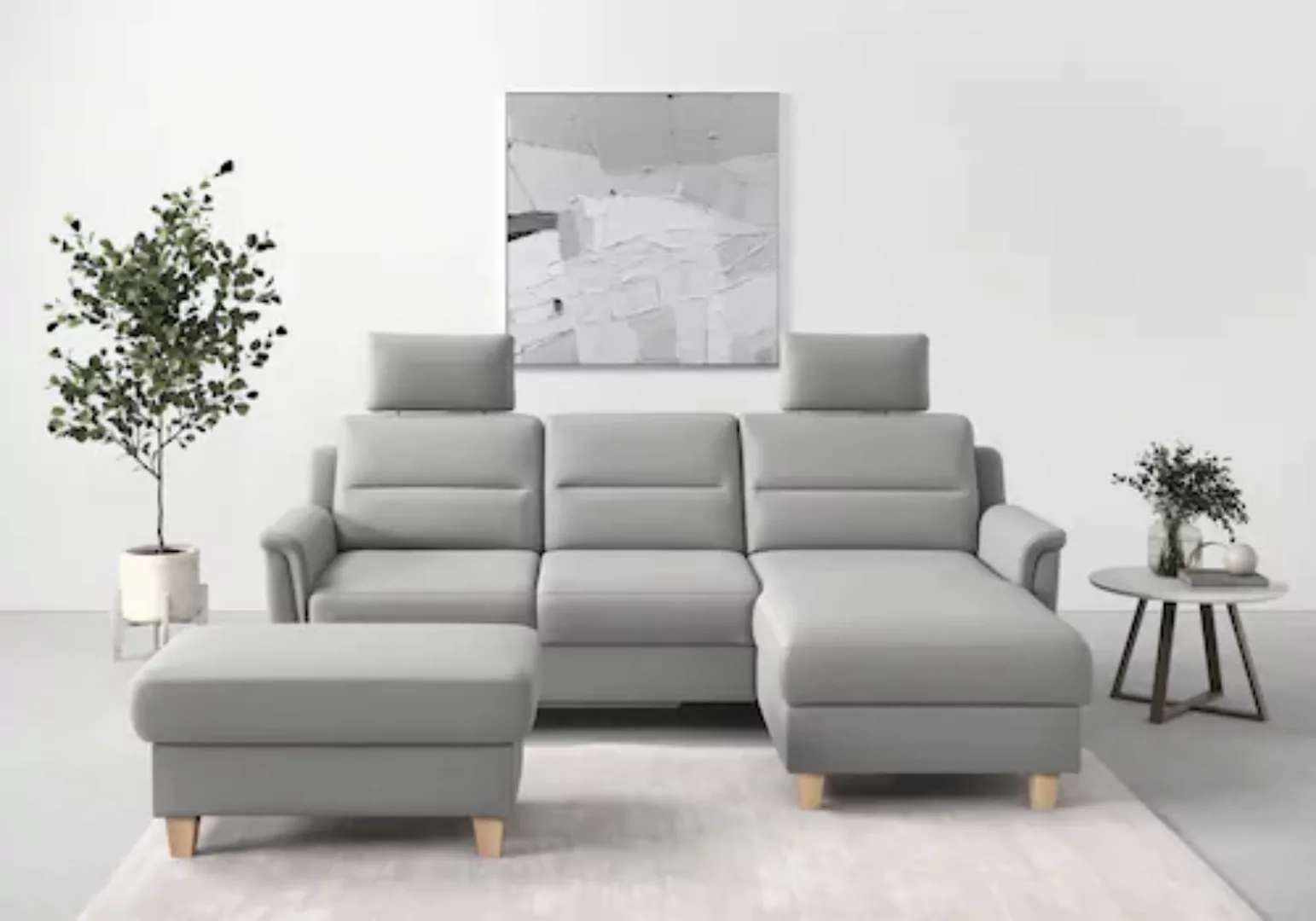 sit&more Ecksofa »Farö L-Form«, inklusive Federkern, wahlweise mit Bettfunk günstig online kaufen