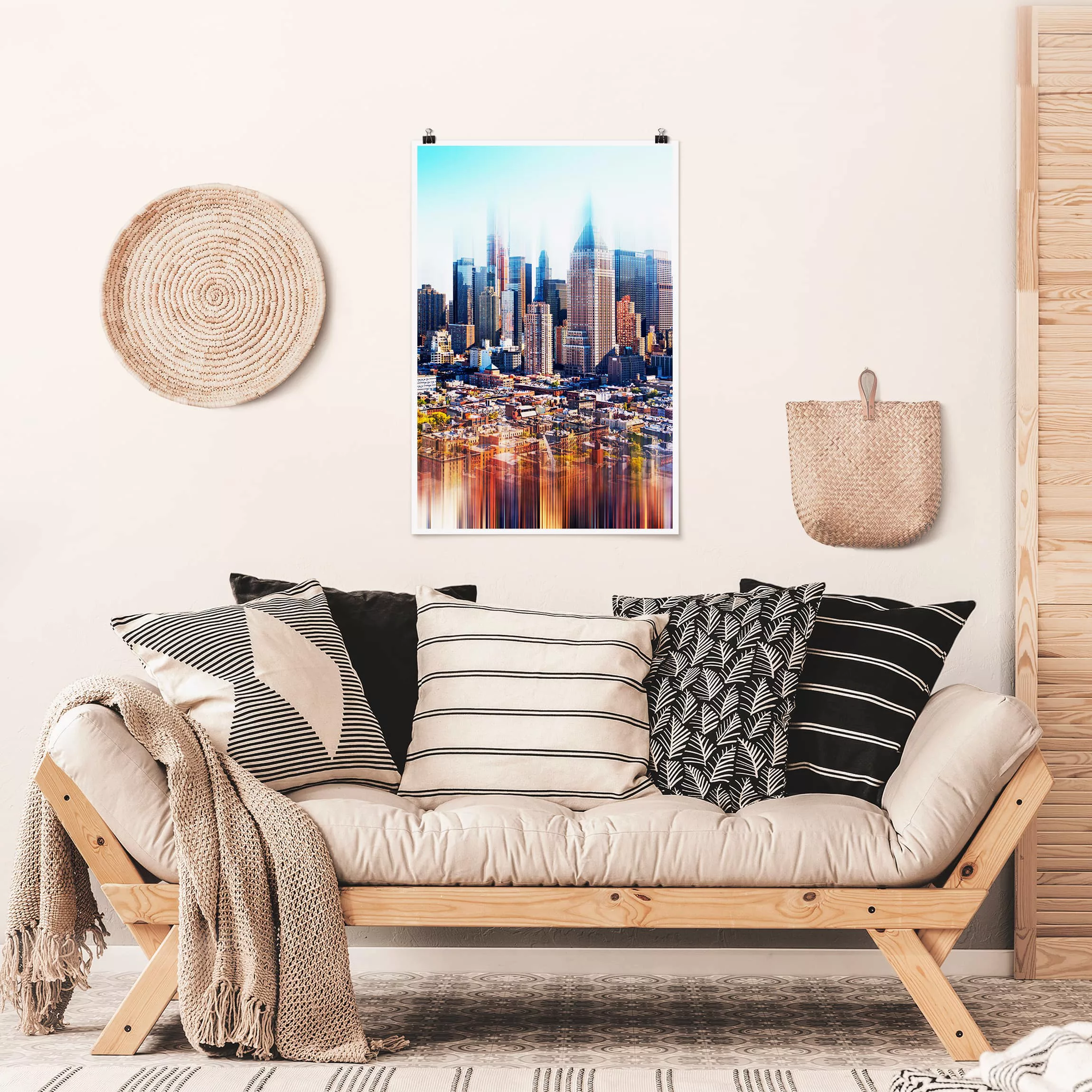 Poster Architektur & Skyline - Hochformat Manhattan Skyline Urban Stretch günstig online kaufen