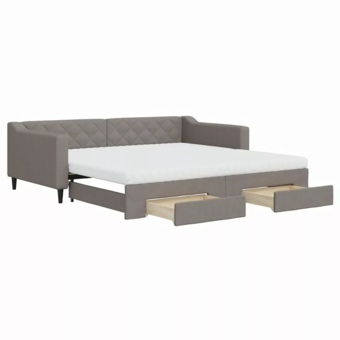 vidaXL Gästebett Gästebett Tagesbett Ausziehbar mit Schubladen Taupe 100x20 günstig online kaufen