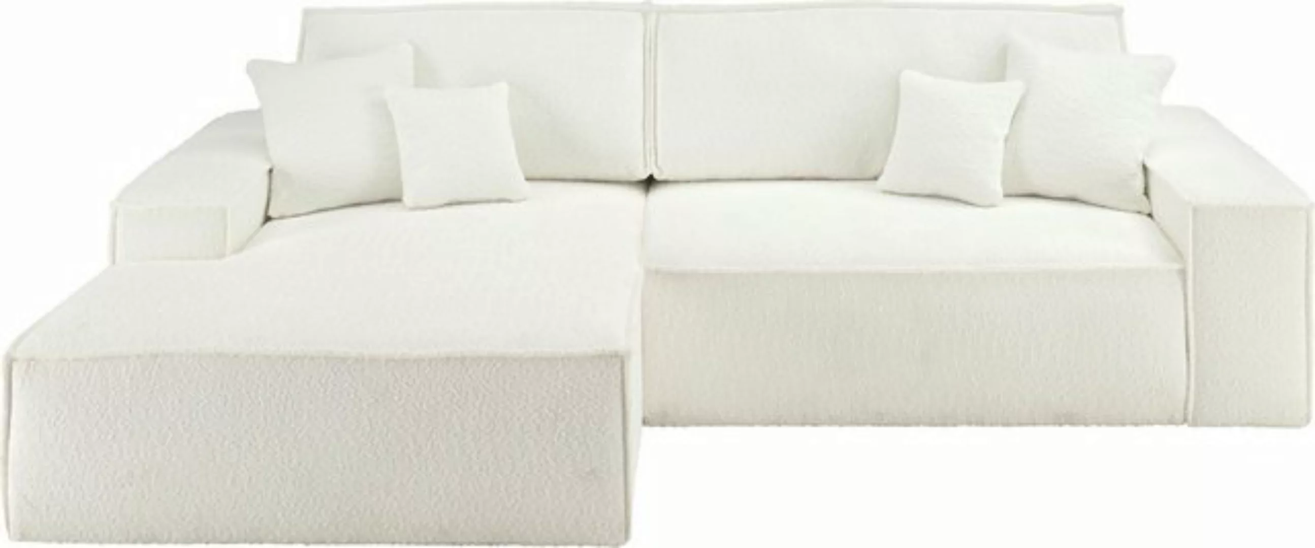 andas Ecksofa Finnley Schlafsofa 267 cm in Bouclé, Struktur fein u. Cord, L günstig online kaufen