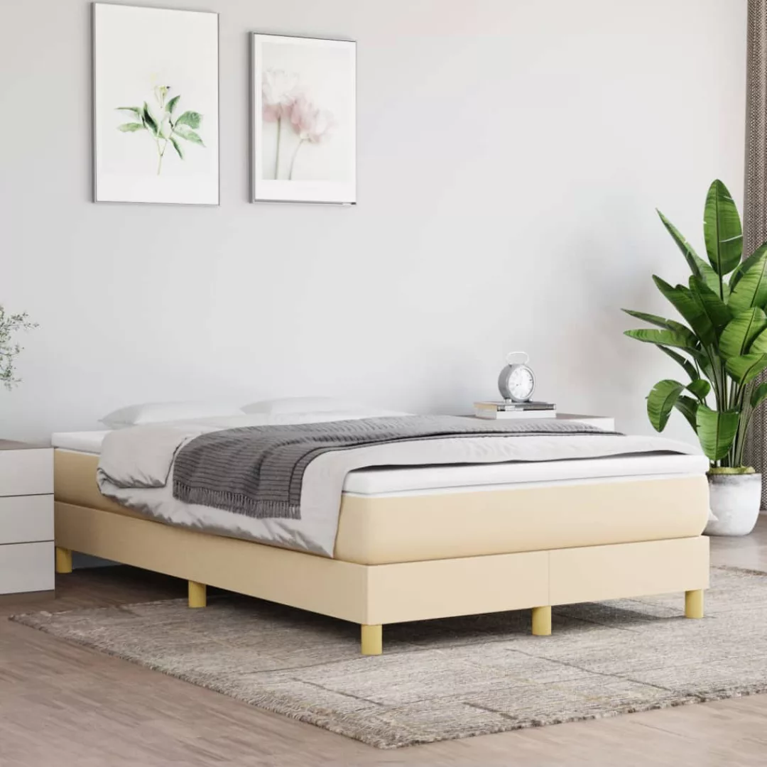 Vidaxl Boxspringbett Creme 120x200 Cm Stoff günstig online kaufen