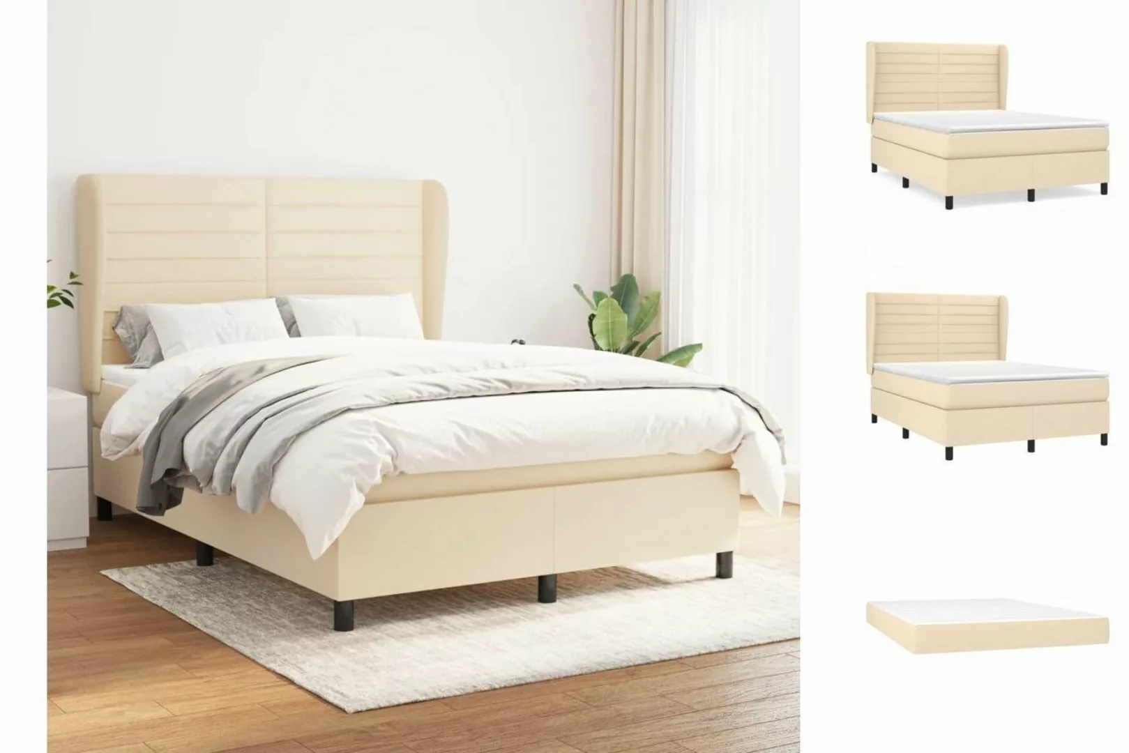 vidaXL Boxspringbett Bett Boxspringbett mit Matratze & Topper Stoff verschi günstig online kaufen