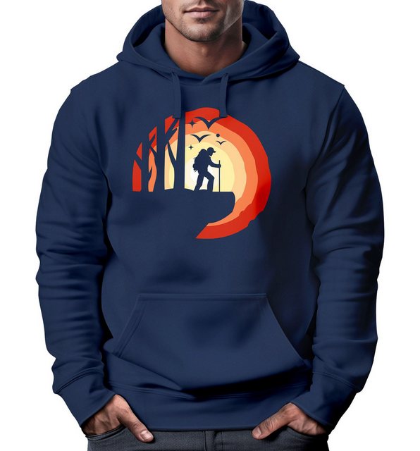 Neverless Hoodie Hoodie Herren Wander-Motiv Trekking Aufdruck Kapuzenpullov günstig online kaufen