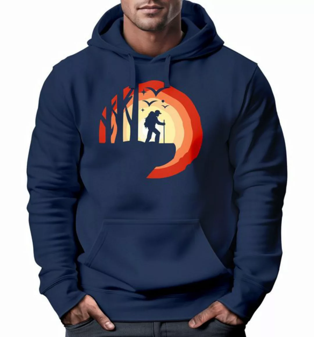 Neverless Hoodie Hoodie Herren Wander-Motiv Trekking Aufdruck Kapuzenpullov günstig online kaufen