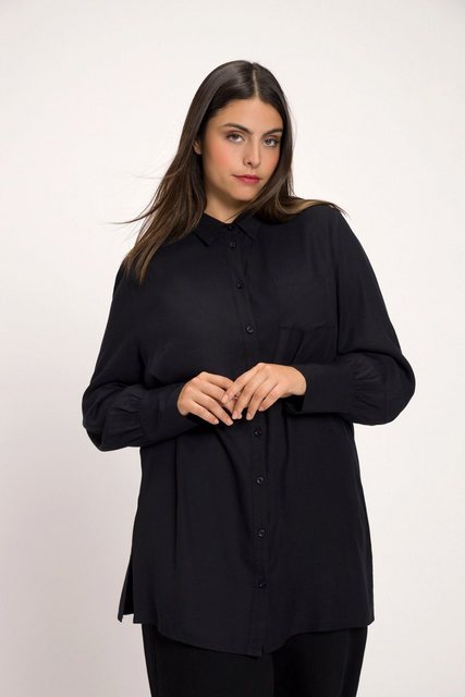 Ulla Popken Hemdbluse Bluse Oversized Hemdkragen Langarm günstig online kaufen