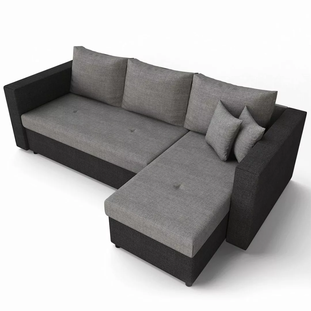 VitaliSpa® Ecksofa, Schwarz/Grau, 224 x 144 günstig online kaufen
