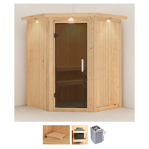 Karibu Sauna »Liva«, 9 KW-Ofen mit integrierter Steuerung günstig online kaufen
