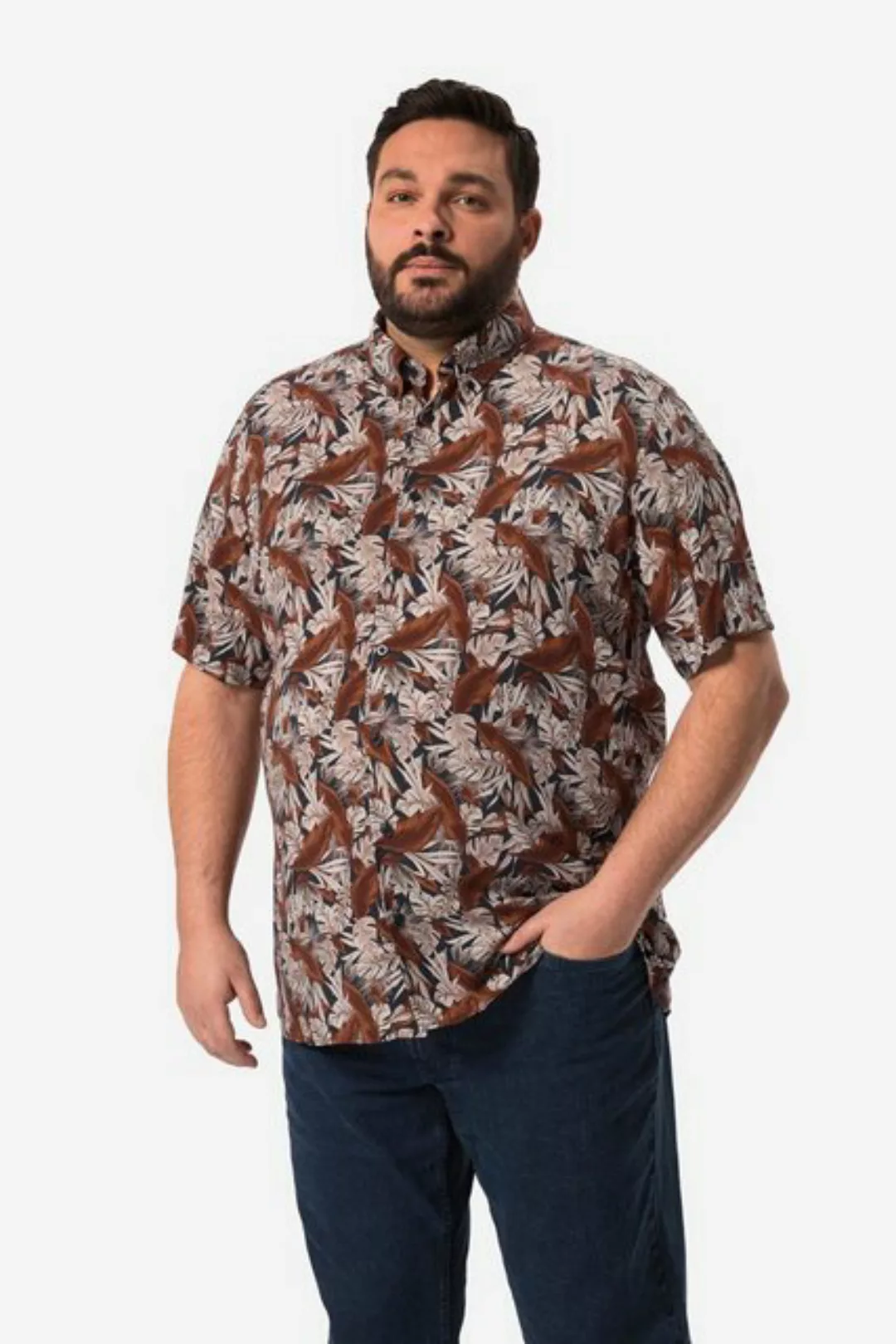 Men Plus Kurzarmhemd Men+ Hemd Bauchfit Halbarm Buttondown-Kragen günstig online kaufen
