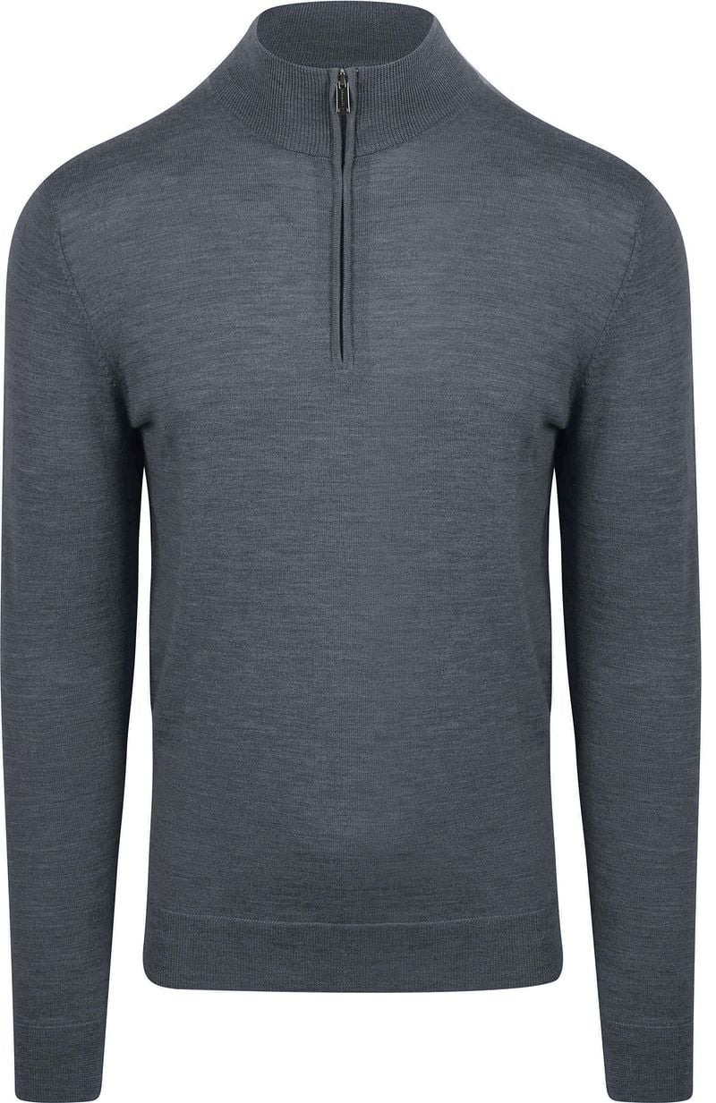 Profuomo Half Zip Pullover Merinowolle Anthrazit - Größe XXL günstig online kaufen