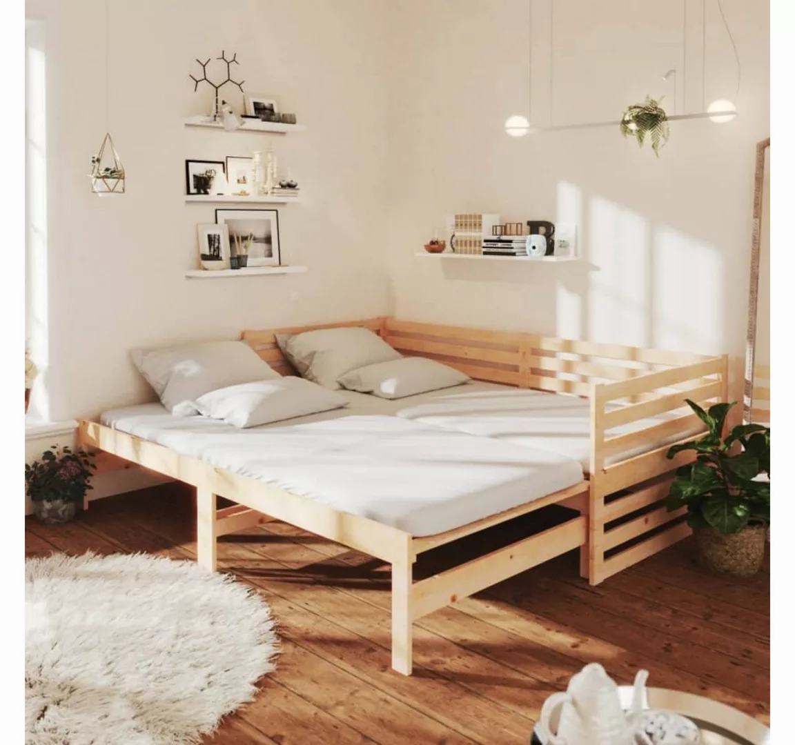 furnicato Bett Ausziehbares Tagesbett 2x(90x200) cm Massivholz Kiefer günstig online kaufen