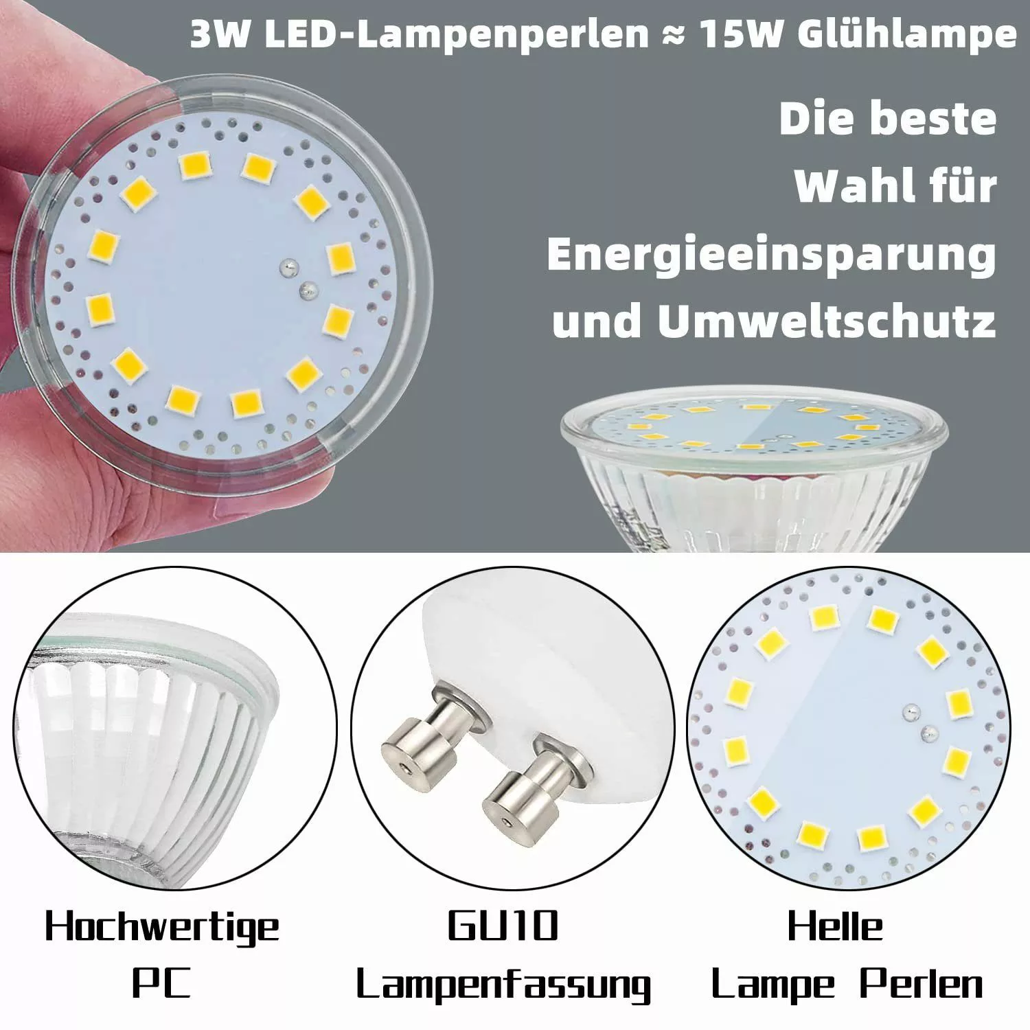 ZMH LED-Leuchtmittel GU10 Warmweiß Glühbirne Einbaustrahler günstig online kaufen
