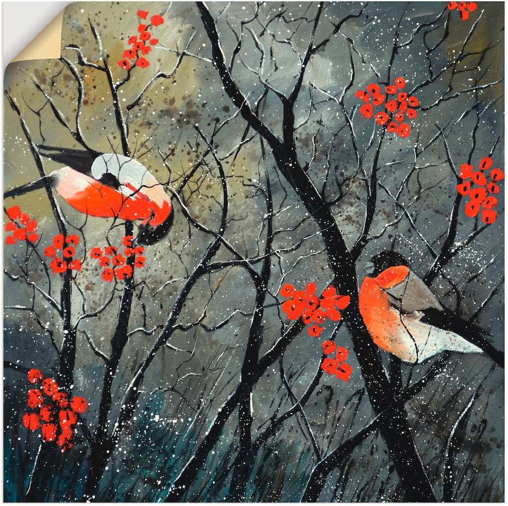 Artland Wandbild "rote Vögel im Winter", Vögel, (1 St.), als Alubild, Outdo günstig online kaufen