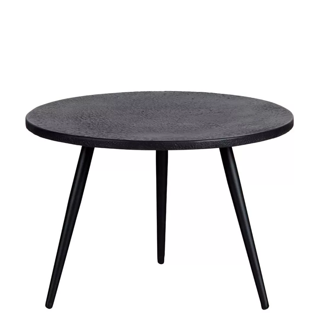 Couchtisch Set schwarz mit runder Tischplatte Dreifußgestell (zweiteilig) günstig online kaufen