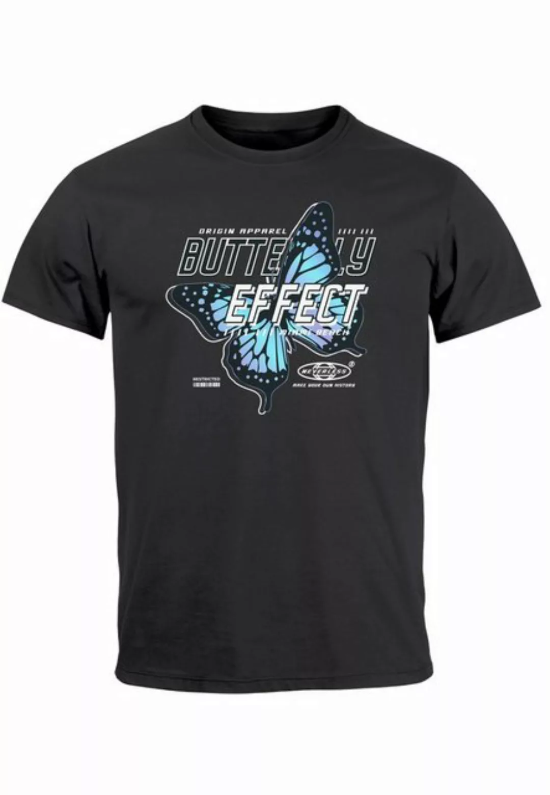 Neverless Print-Shirt Herren T-Shirt Bedruckt Schriftzug Butterfly Effect S günstig online kaufen