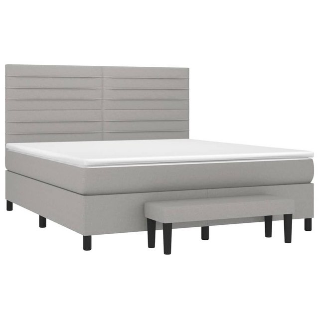 furnicato Bettgestell Boxspringbett mit Matratze Hellgrau 160x200 cm Stoff günstig online kaufen