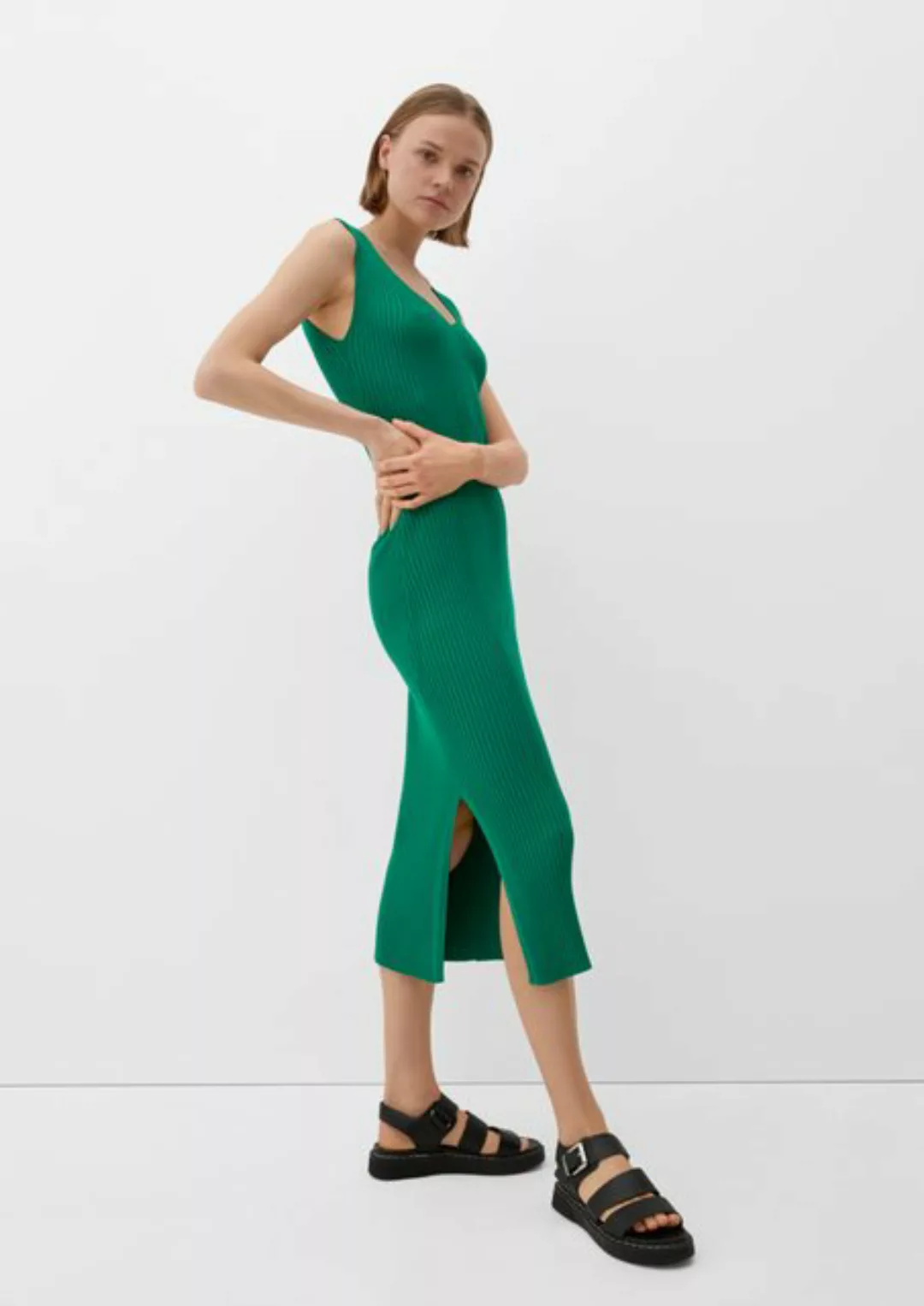 s.Oliver Maxikleid Maxi-Kleid mit Rippstruktur günstig online kaufen