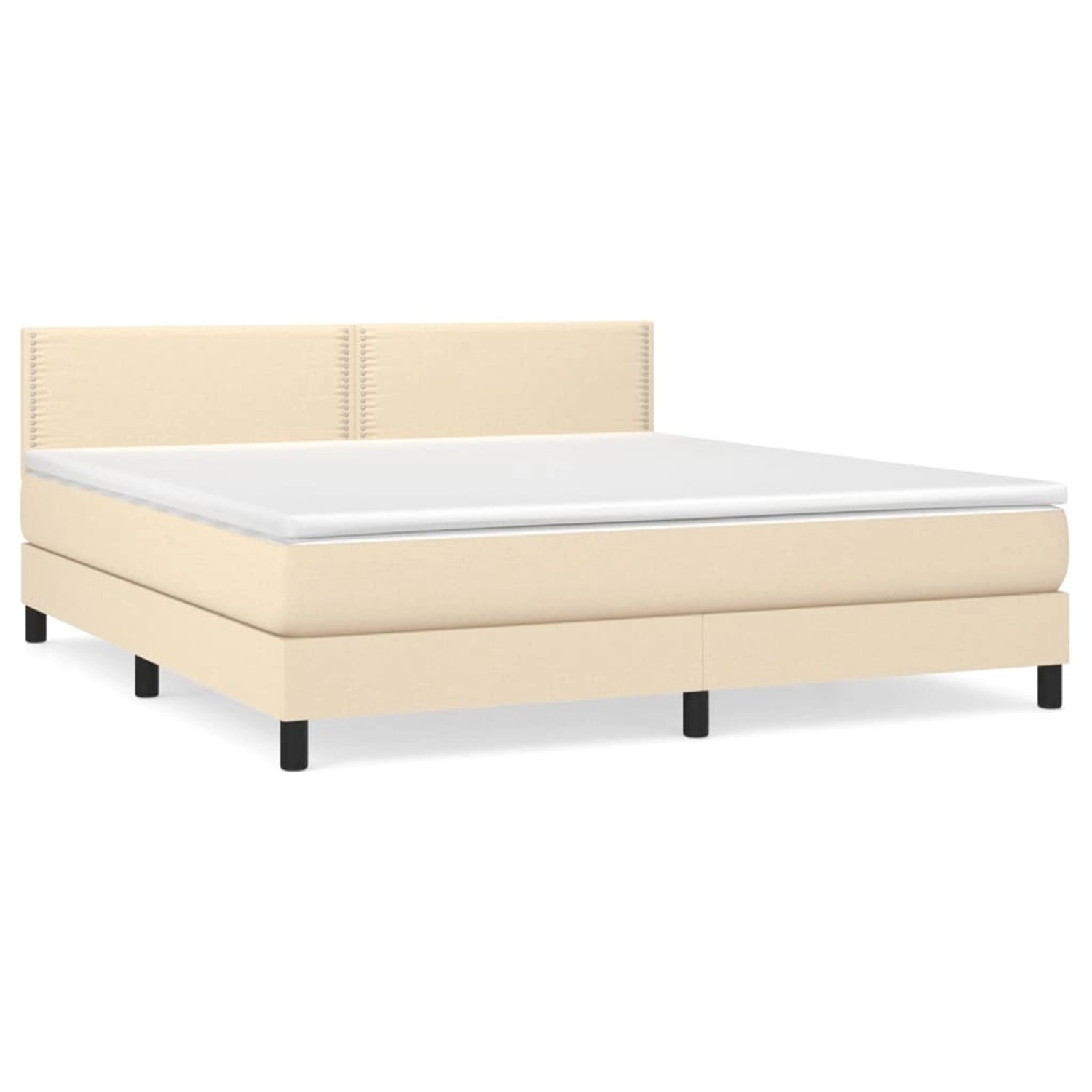 vidaXL Boxspringbett Boxspringbett mit Matratze Creme 180x200 cm Stoff Bett günstig online kaufen