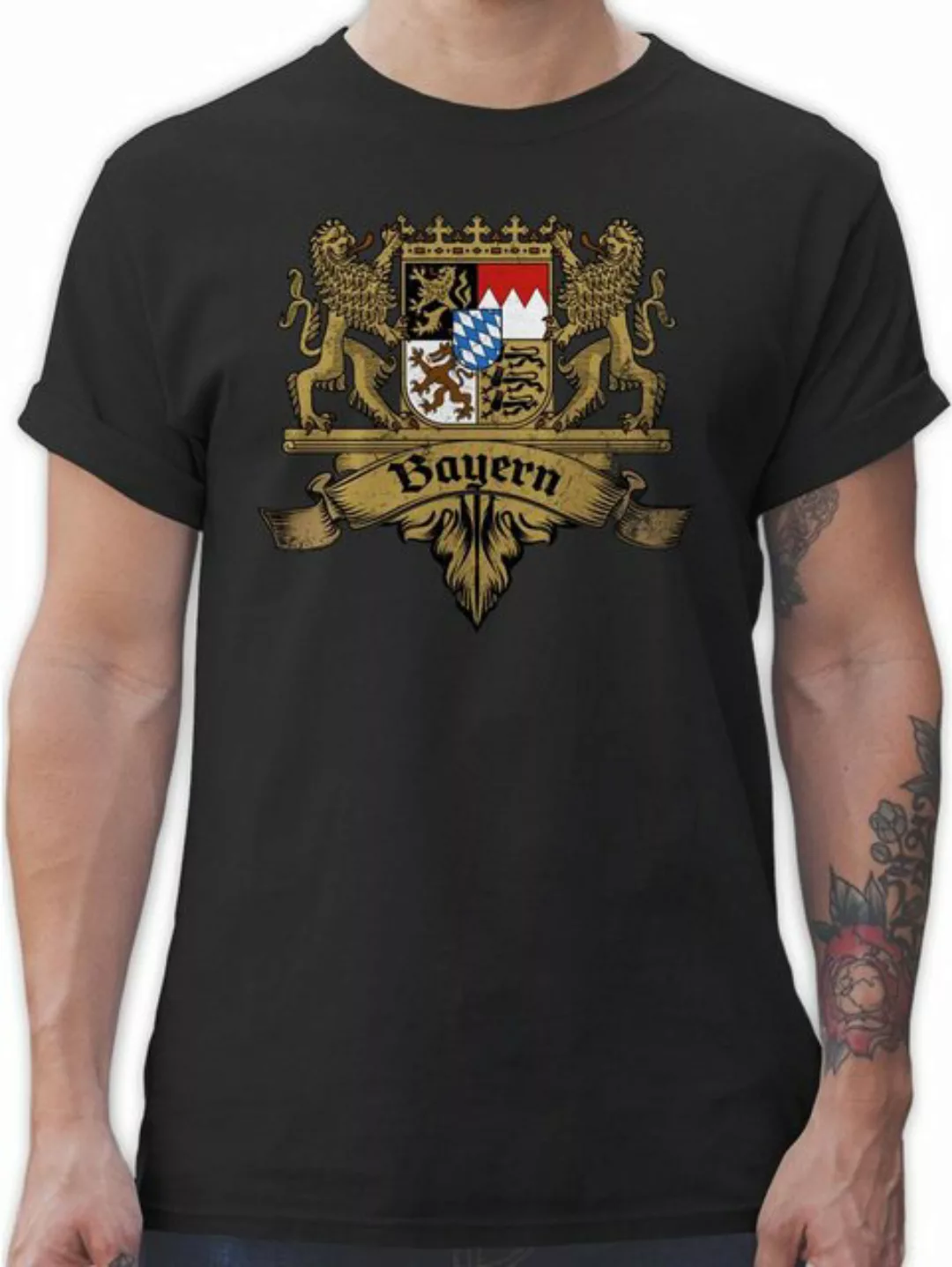 Shirtracer T-Shirt Bayern Wappen Bayernland Freistaat Bayern Mode für Oktob günstig online kaufen