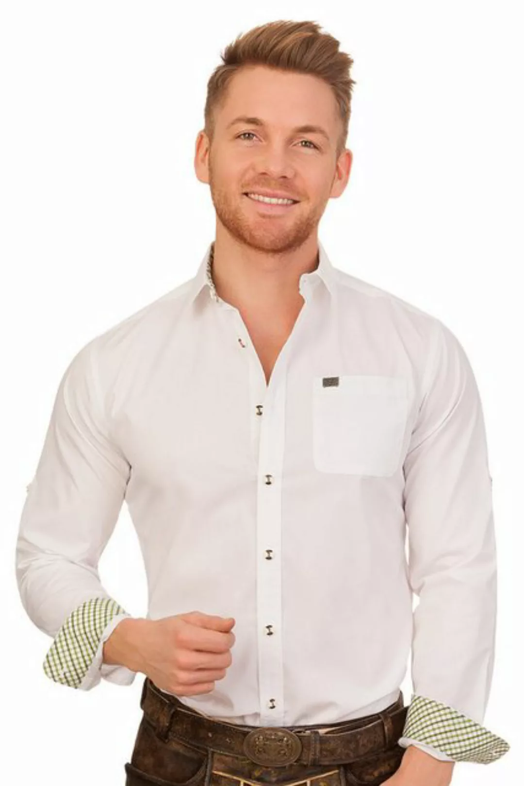 Spieth & Wensky Trachtenhemd Trachtenhemd - KESSEL - weiß/grün günstig online kaufen