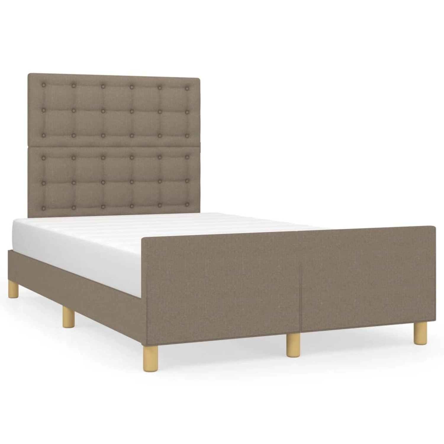 vidaXL Bettgestell Bettrahmen mit Kopfteil Taupe 120x200 cm Stoff Bett Bett günstig online kaufen