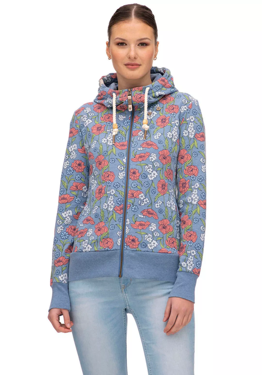 Ragwear Sweatjacke "PAYA PRINT", im floralem Muster günstig online kaufen