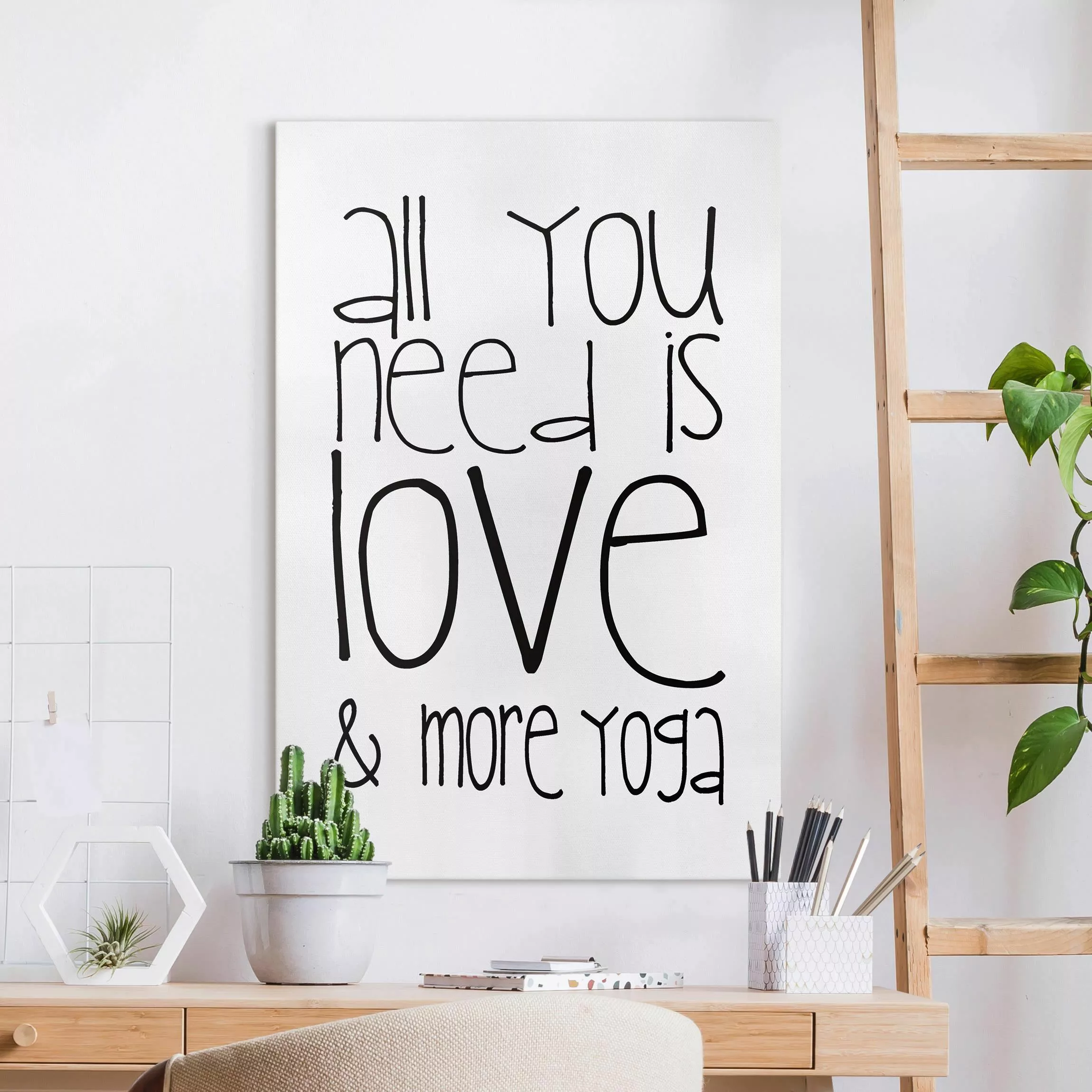Leinwandbild Love and Yoga günstig online kaufen