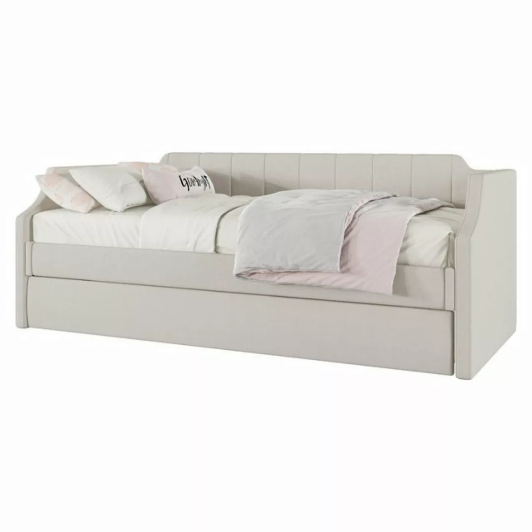 OKWISH Bett Einzelbett ausziehhare Liegeffäche Schlafsofa (Gepolstertes Sin günstig online kaufen