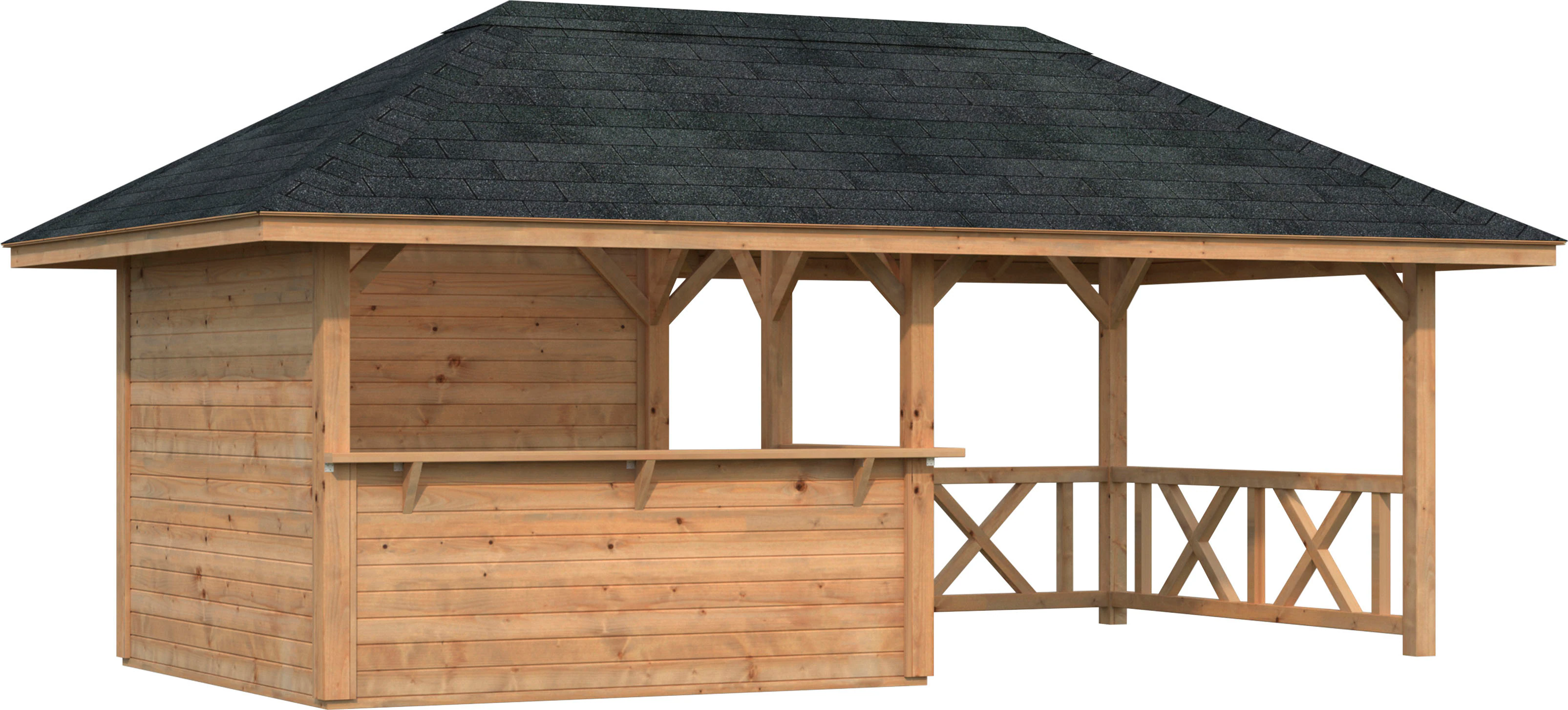 Palmako Holzpavillon "Bianca 16,6 m² Set 3", BxTxH: 588x300x323 cm günstig online kaufen