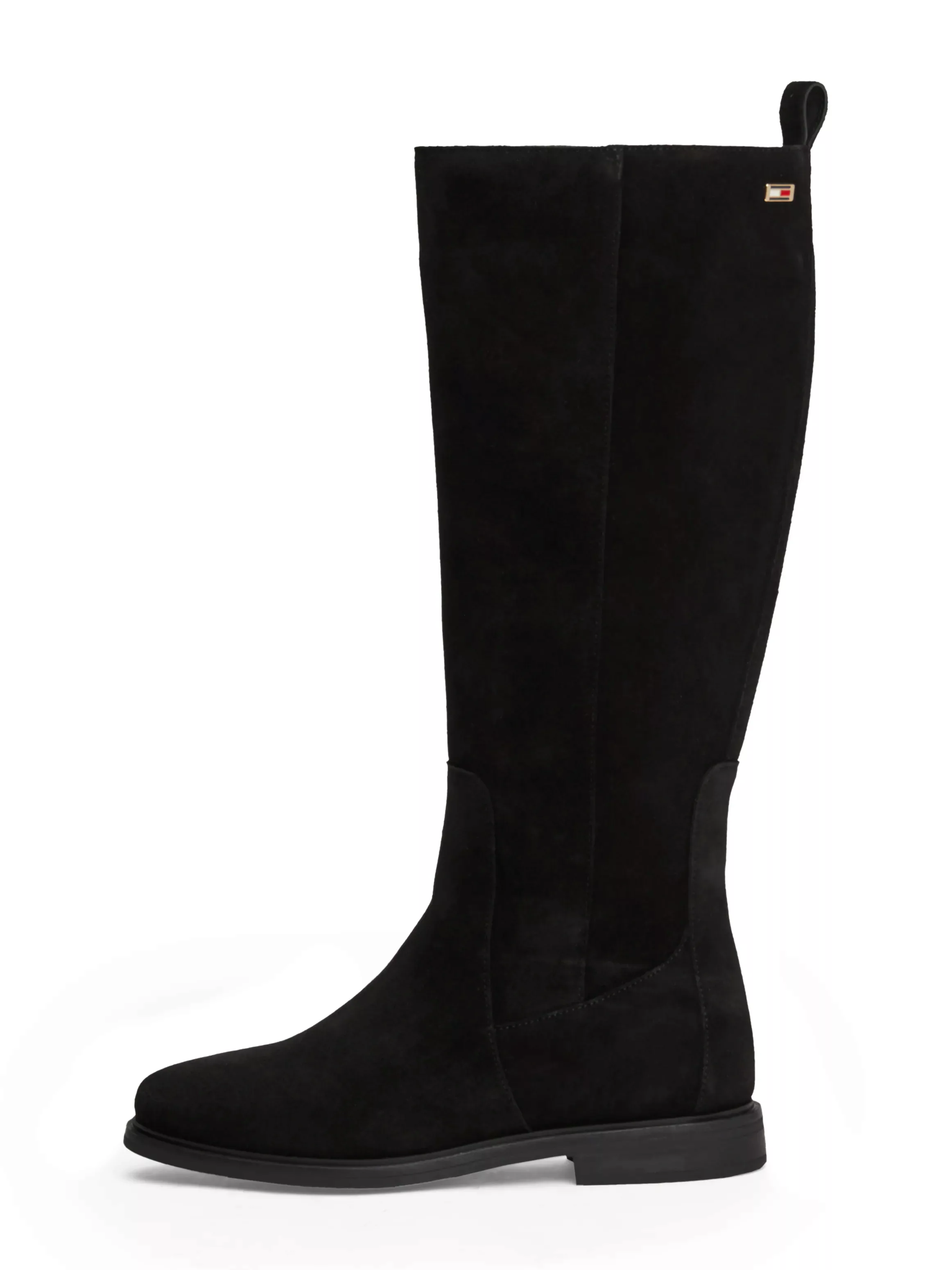 Tommy Hilfiger Stiefel "FLAG SUEDE LONG BOOT ZIP", Blockabstz, Langschaftst günstig online kaufen