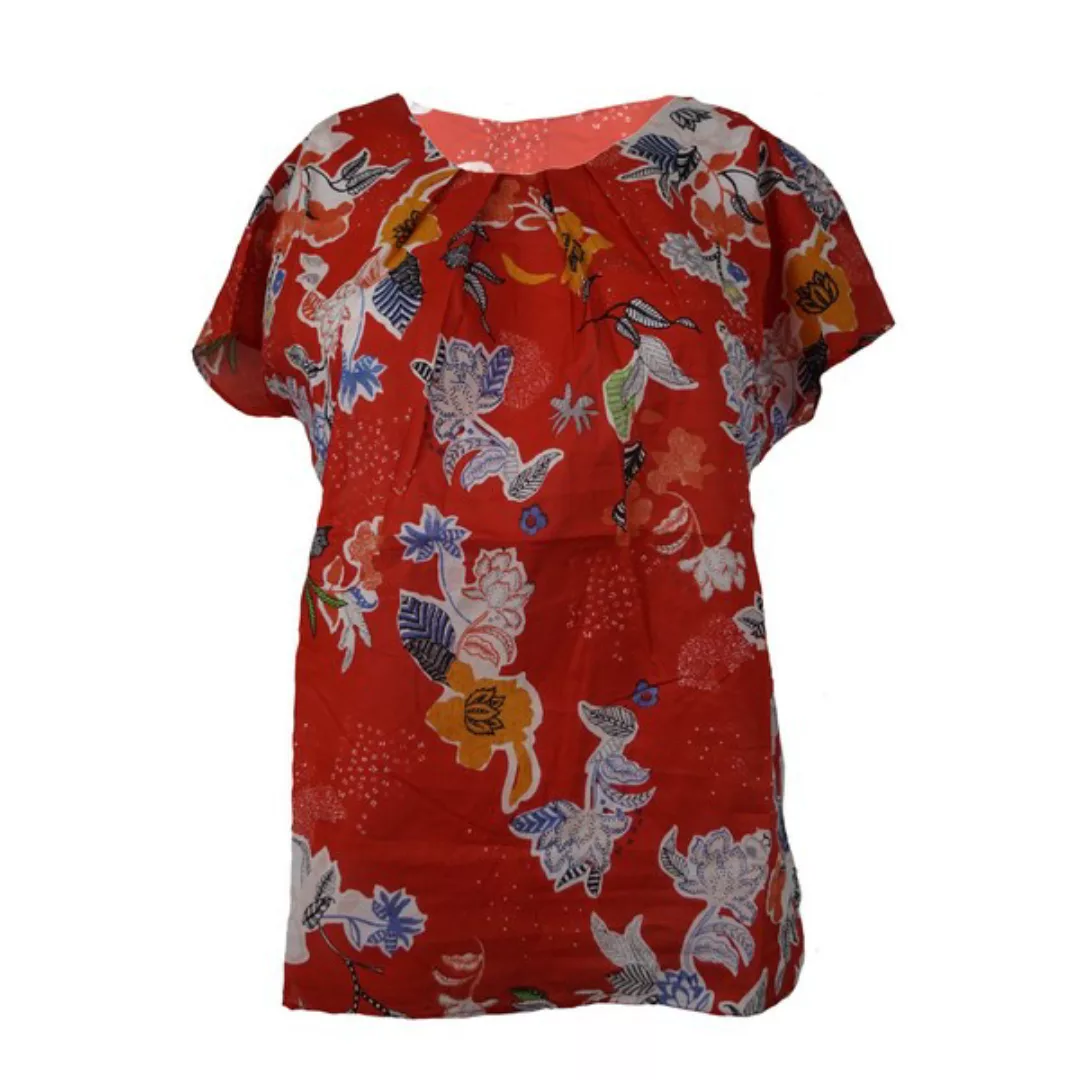 Blusenshirt Kurzarm Flower Red günstig online kaufen